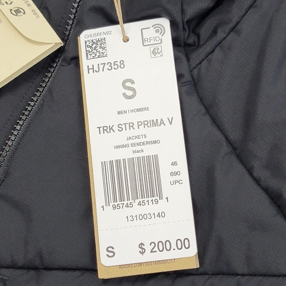 Adidas Terrex Techrock Stretch PrimaLoft Vest Black Men’s Size Small HJ7358 New - Picture 5 of 9